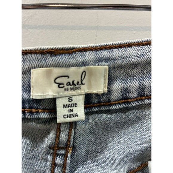 Easel Split Hem Flare Jeans Size S Light Wash Stretch Denim Retro Western - Picture 4 of 7